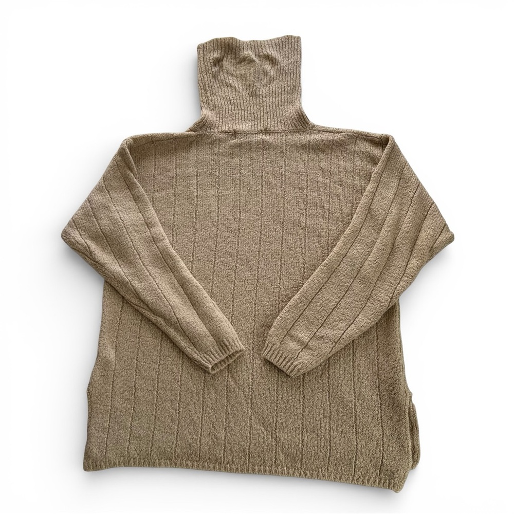 Tilly Charlotte Women’s Cozy Tan Turtleneck Sweater est sz: M